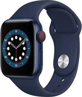 apple watch series 6 aluminium sportarmband blau vorne