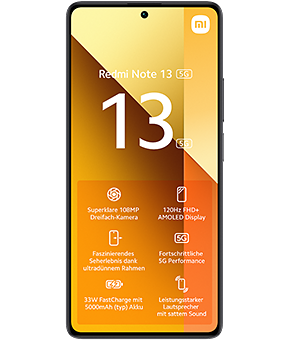 Xiaomi Redmi Note 13 5G Graphite Black vorne
