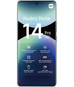 xiaomi redmi note 14 pro coral green vorne